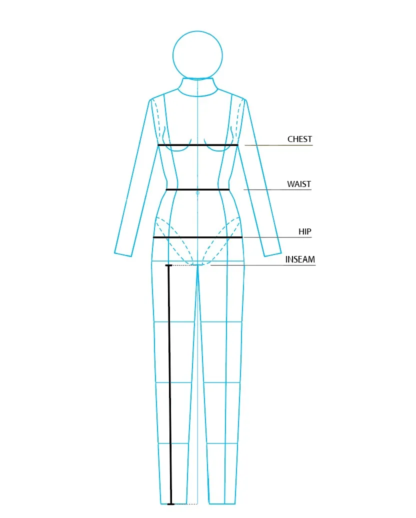 Women's clothing measurement with tailor's tape measure, fabric dimensions, European dress sizes, and dress measurements